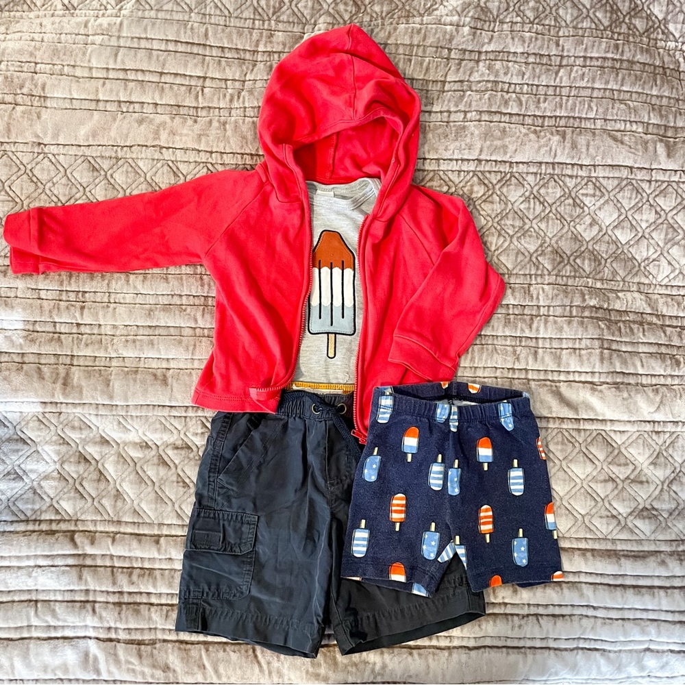 18m Red White Blue Popsicles Summer 4th of July outfit